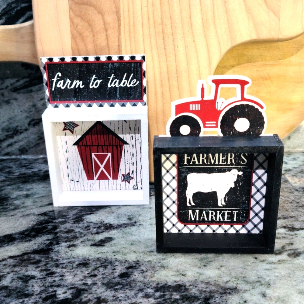 🌵Set of 2 small Farmhouse signs for tiered tray